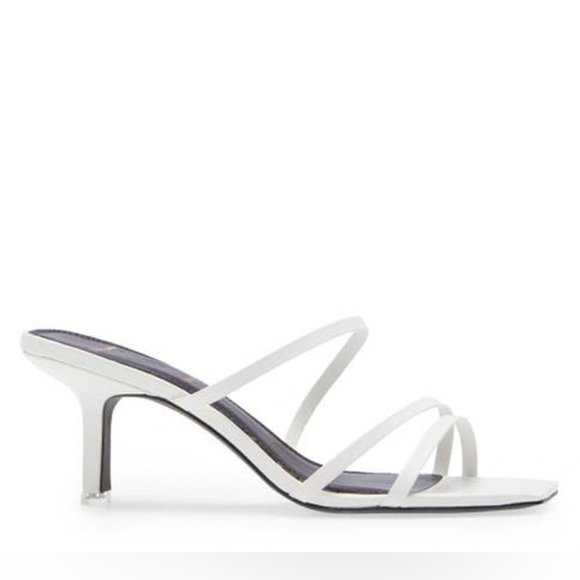 Black Suede Studio Brand New; 41 Felicity Calfskin Strappy Slide white Sandals - Picture 3 of 9